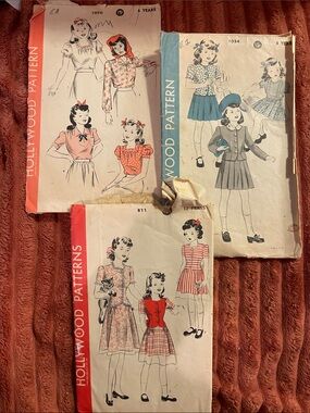 3/$30 1940s Vintage Girls Costume Patterns